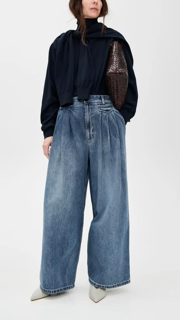 Tibi Petite Spring Denim Triple Pleat Pants 4