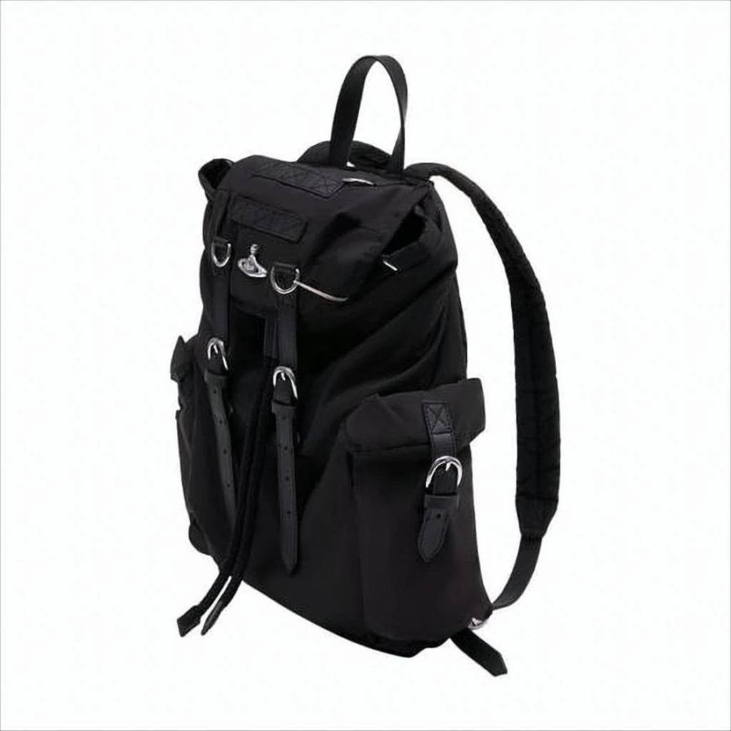 Vivienne Westwood Structured Black Backpack with Flap Top 2