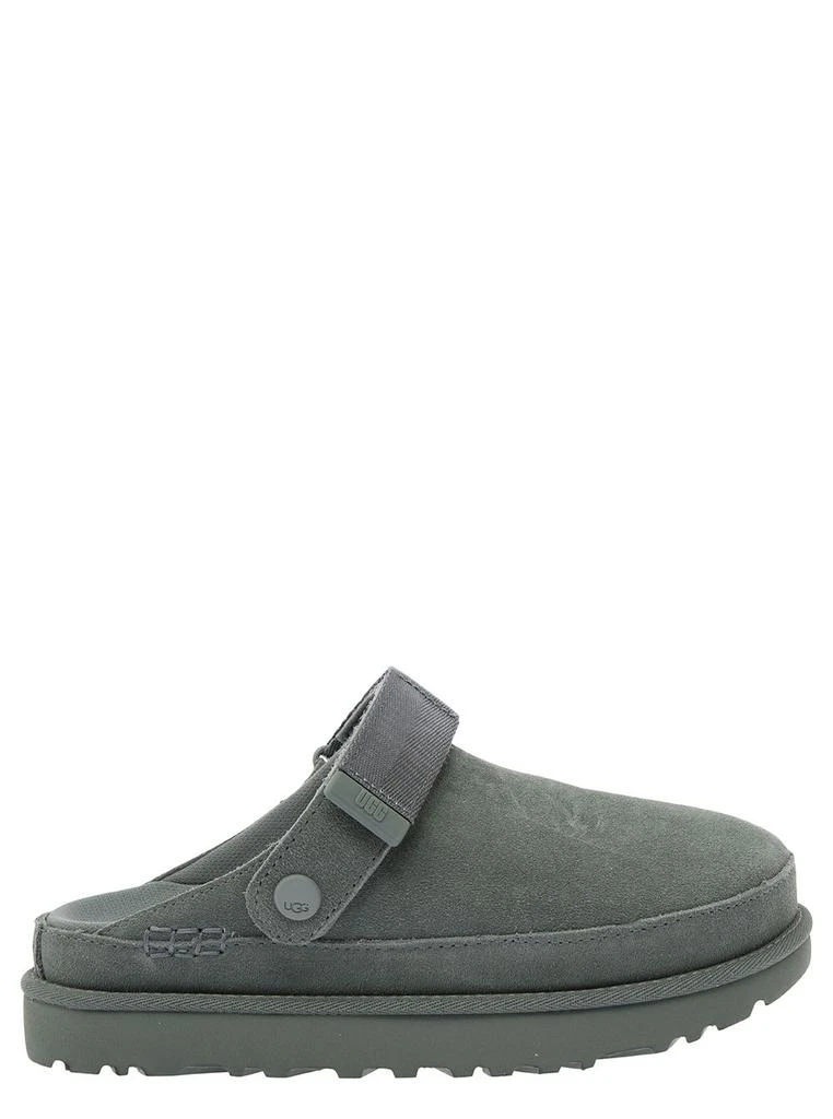 UGG goldenstar Grey Clog With Embossed Logo In Suede Woman 1