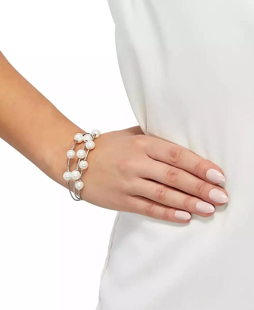 Honora Cultured Freshwater Pearl (8-9mm) Bangle Bracelet in Sterling Silver 2