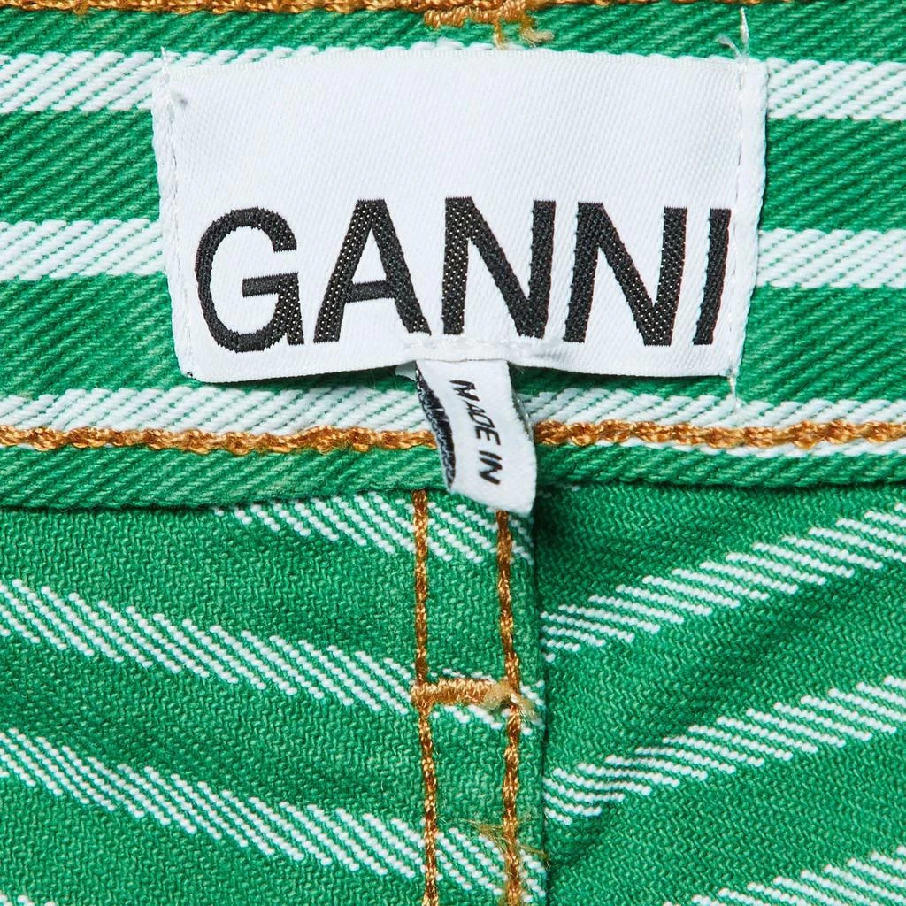 Ganni Ganni Green Striped Cotton Stary Baggy Jeans L/Waist 33" 4