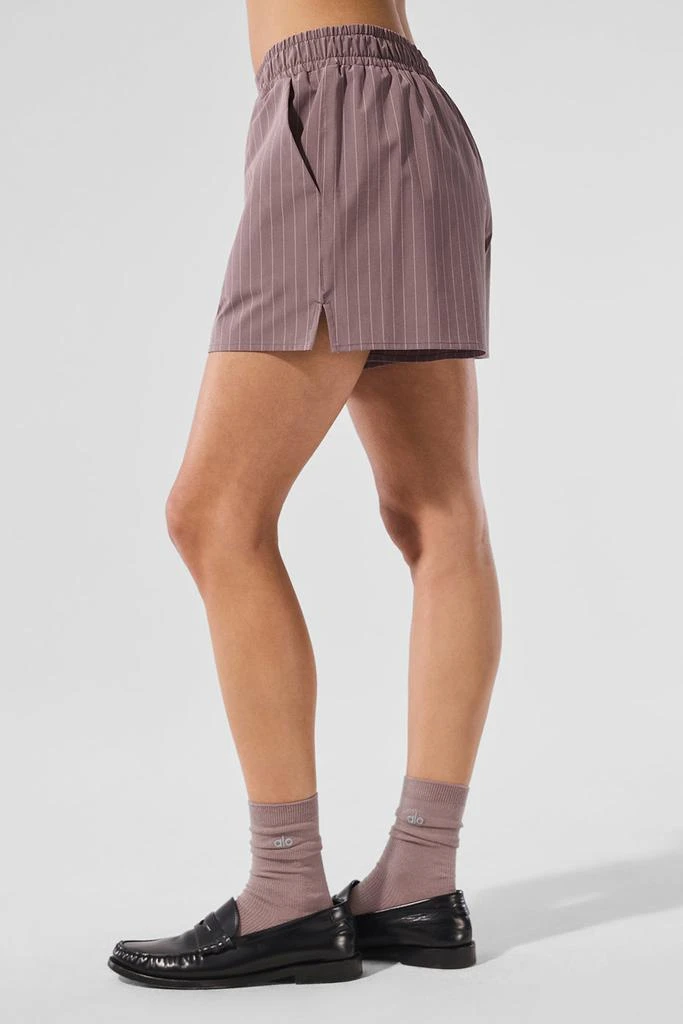 Alo Pinstripe Daylight Boxer Short - Mushroom/Ivory 3