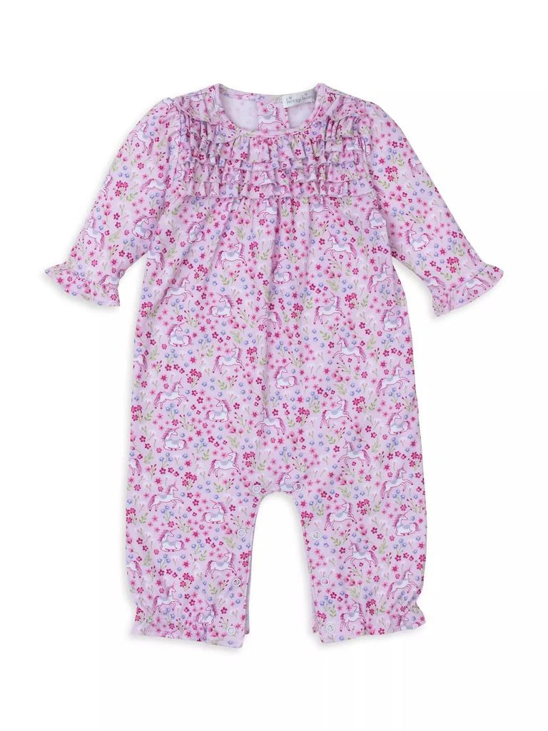 Kissy Kissy Baby Girl's Floral Unicorn Print Coveralls 1