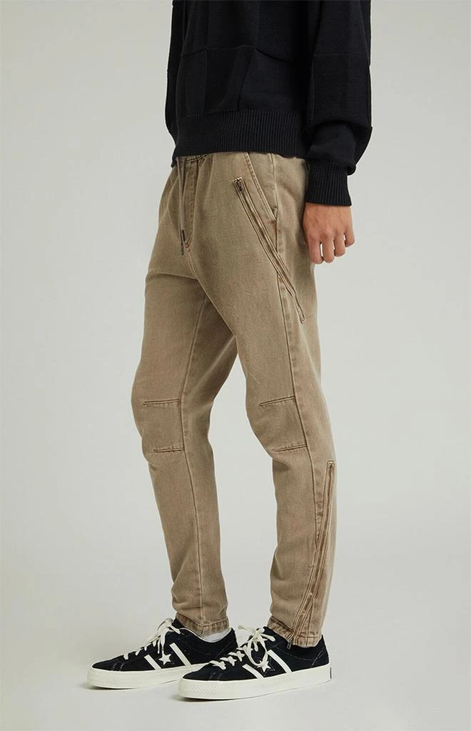 PacSun Brown Zipper Slim Cargo Pants 1