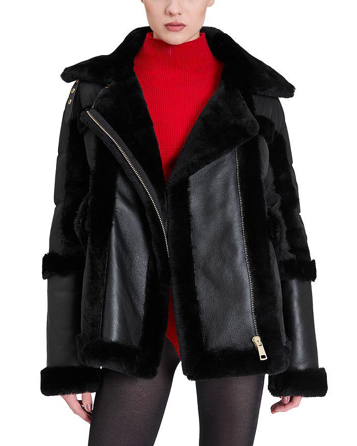 Nicole Benisti Garnier Shearling Trim Coat