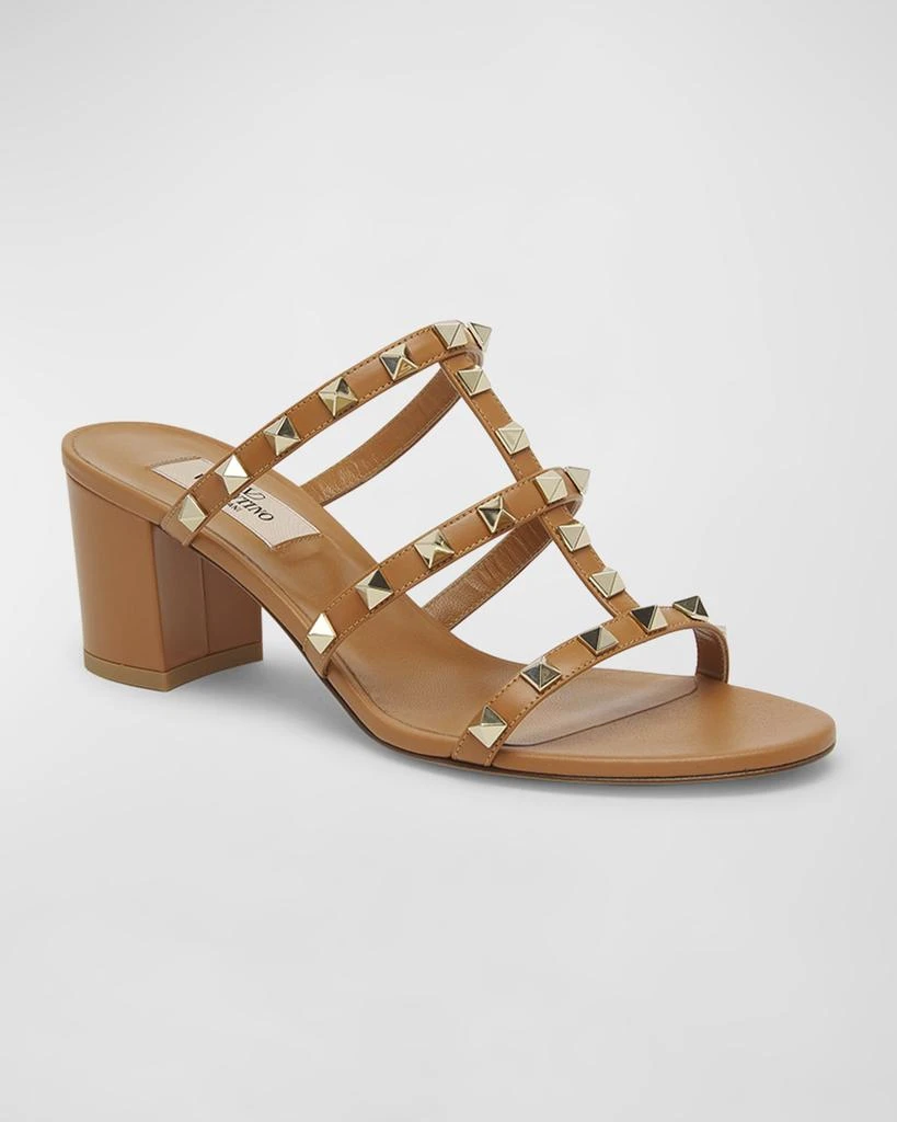 Valentino Rockstud Caged Block-Heel Slide Sandals 3