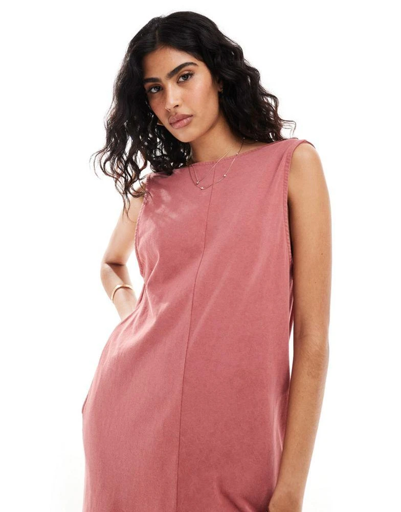 ASOS ASOS DESIGN cami washed jersey jumpsuit with pocket detail in rose pink 3