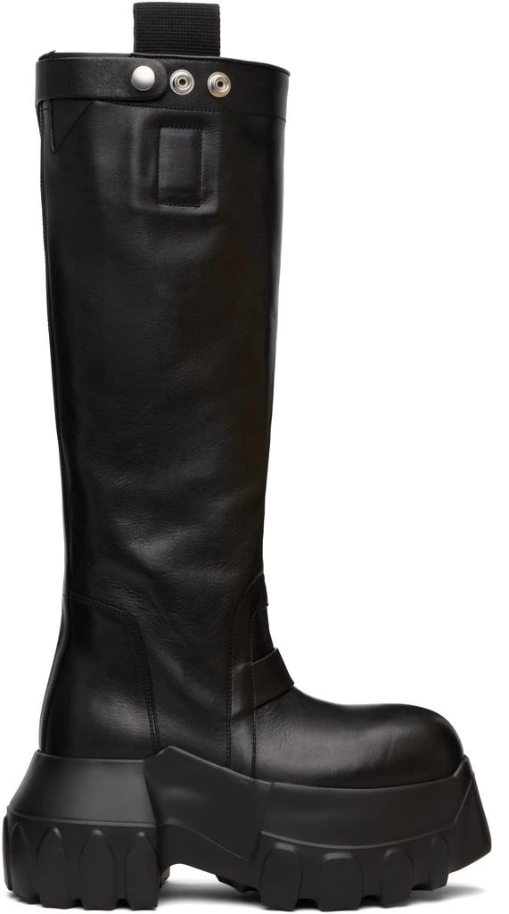 Rick Owens Black Concordians Pull On Mega Tractor Tall Boots 1