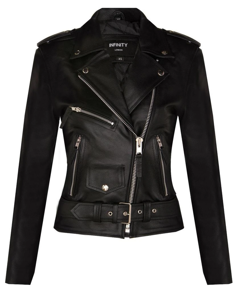 Infinity Leather Womens Cowhide Leather Biker Jacket-Mansfield 5