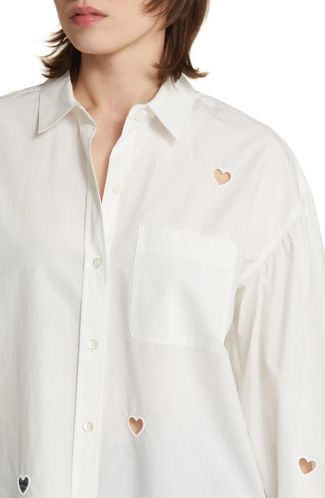 Rails Janae Eyelet Hearts Cotton Blend Button-Up Shirt 4