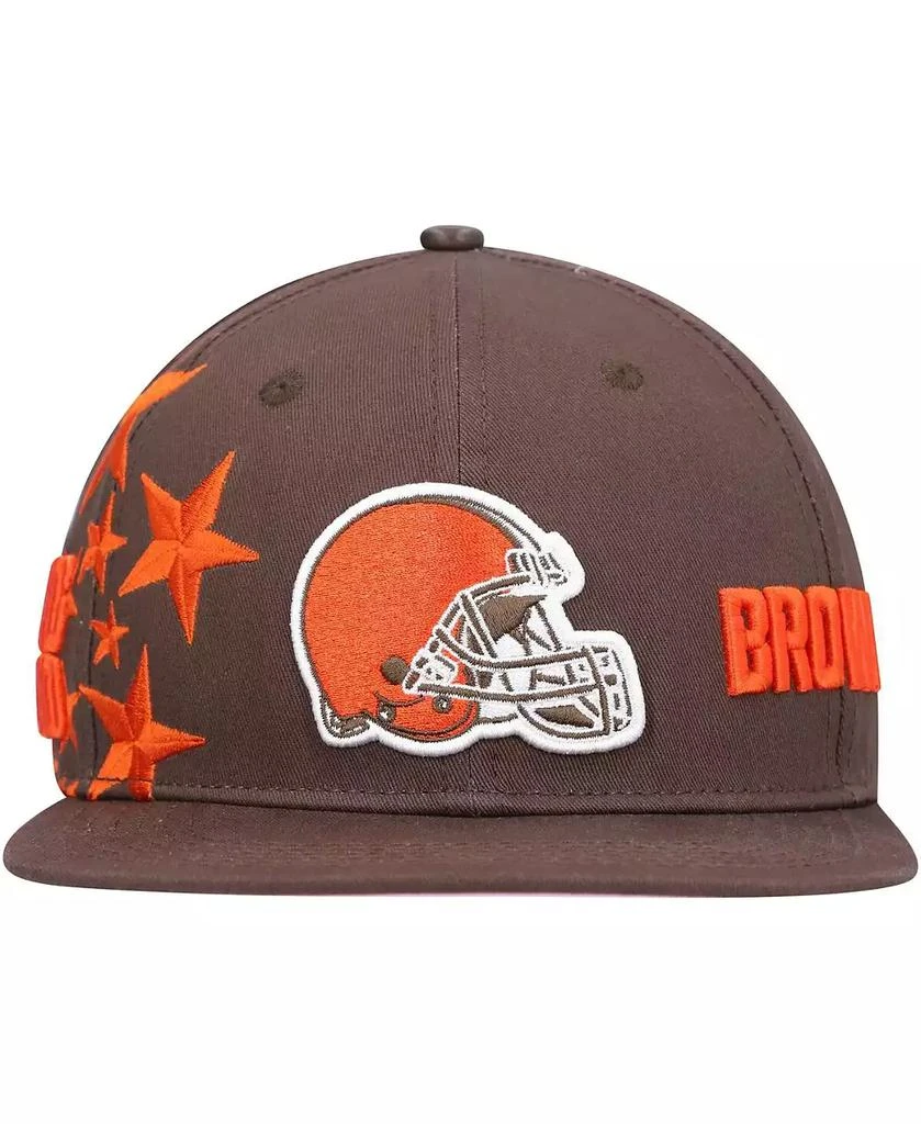 Pro Standard Men's Cleveland Browns Brown Stars Snapback Hat 3