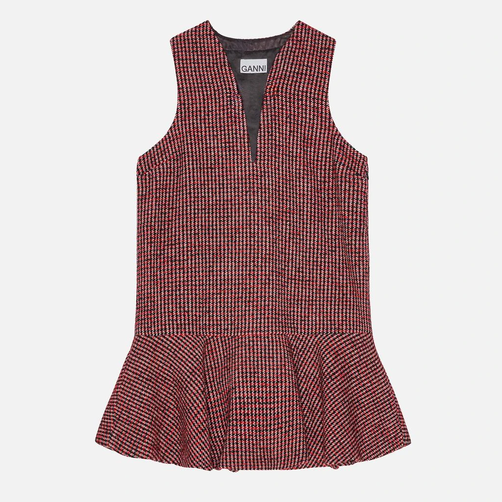 Ganni Ganni Woollen Check Mini Dress 1