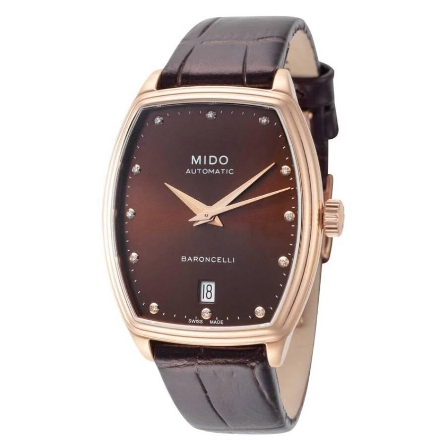 MIDO Baroncelli Automatic Diamond Brown Dial Ladies Watch M0413073629600 1