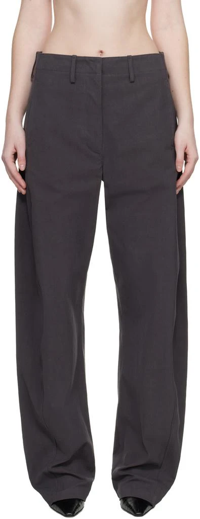 Magda Butrym Gray Wide-Leg Cotton Trousers 1