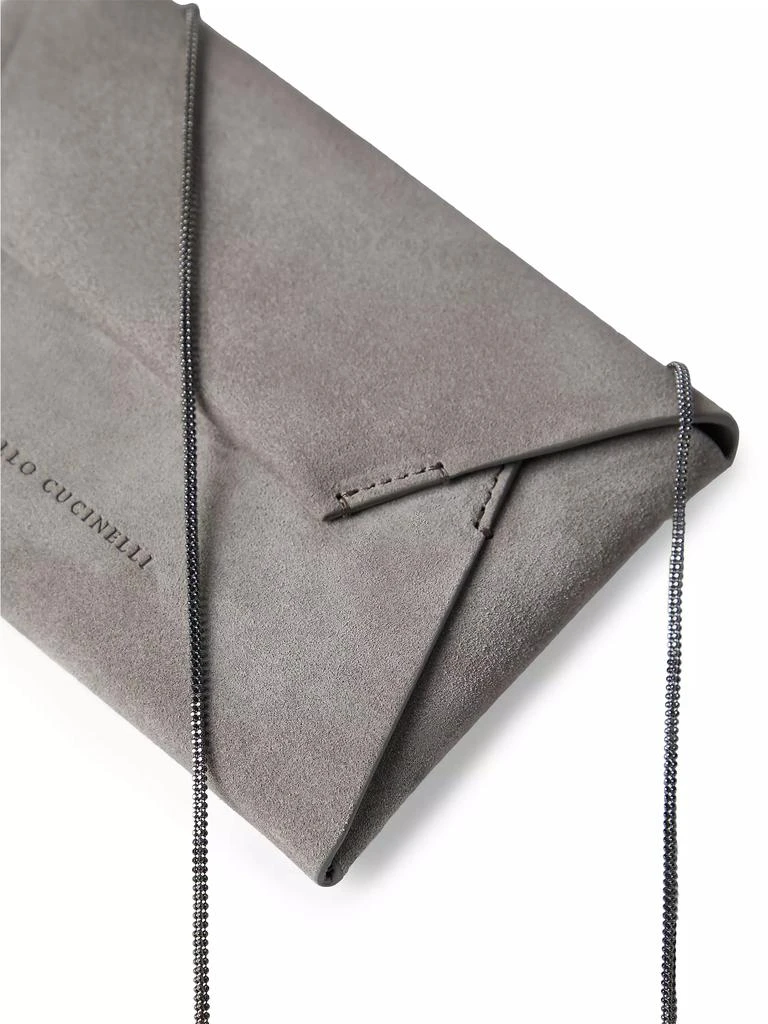 Brunello Cucinelli Duo Pochette in Suede with Precious Chain 4