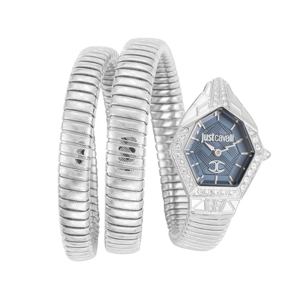 Just Cavalli Women's Snake 23mm Silver Tone Quartz Watch