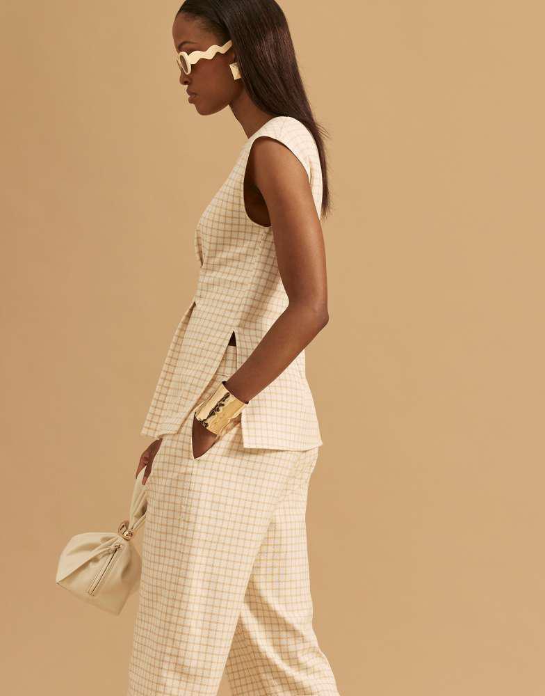 River Island River Island gingham shell top in cream
