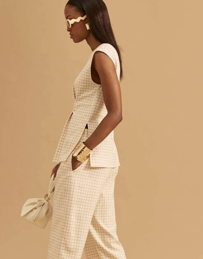 River Island River Island gingham shell top in cream 2