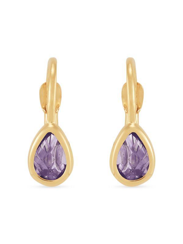 Saks Fifth Avenue 14K Yellow Gold & Amethyst Drop Earrings