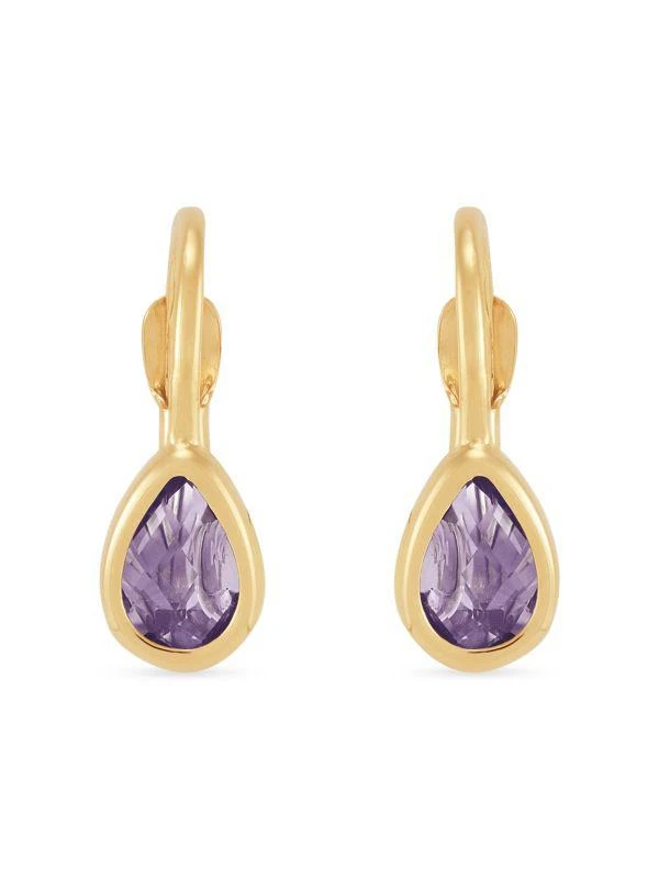 Saks Fifth Avenue 14K Yellow Gold & Amethyst Drop Earrings 2