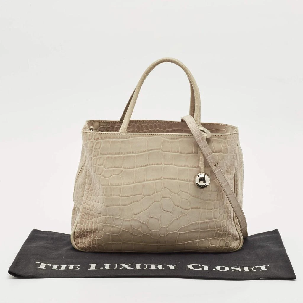 Furla Furla Light Beige Croc Embossed Leather Practica Tote 11