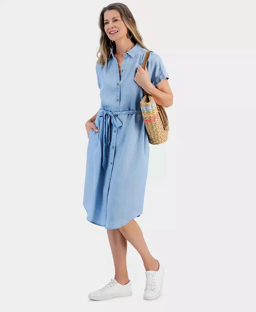 Style & Co Women's Draped Chambray Jacket Blue Size Small