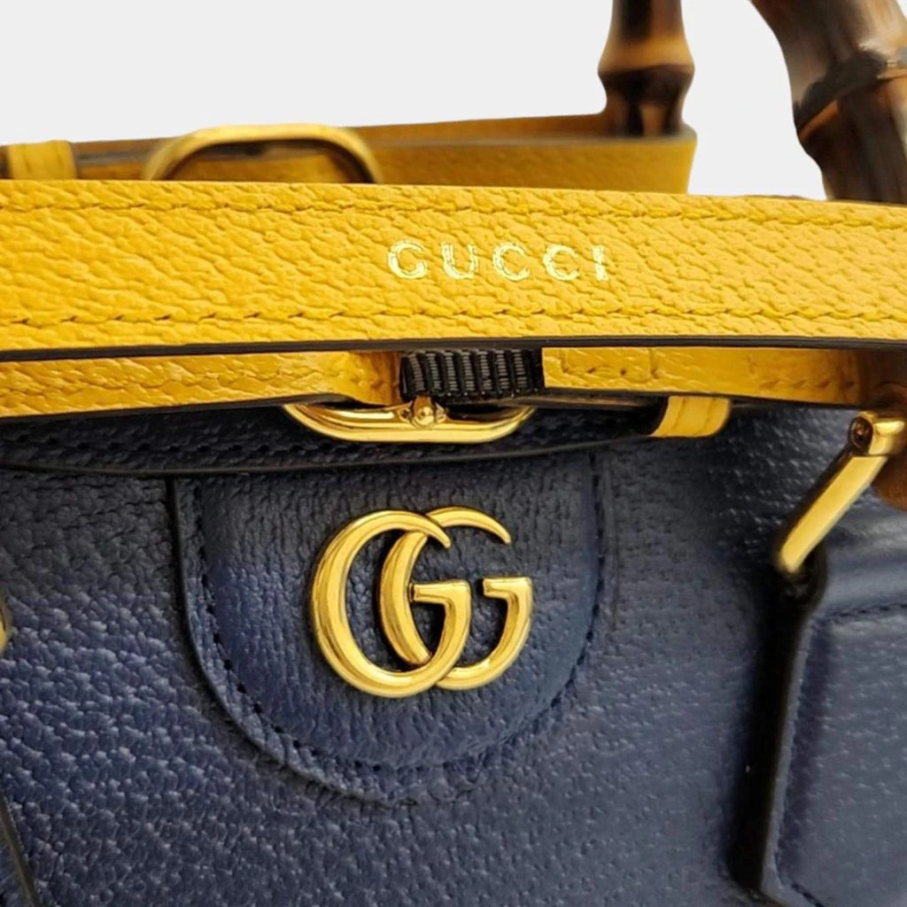Gucci Gucci Blue Leather Mini Diana Tote Bag  3