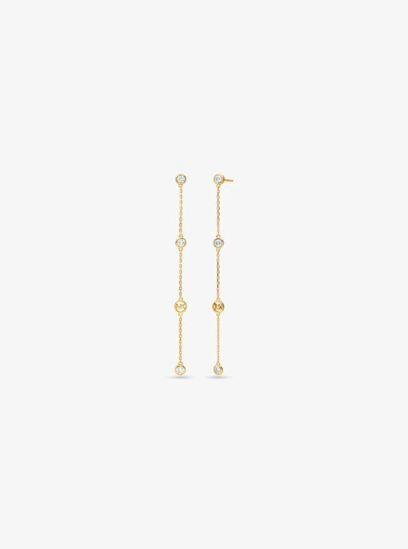 Michael Kors Precious Metal-Plated Sterling Silver Cubic Zirconia Drop Earrings 1