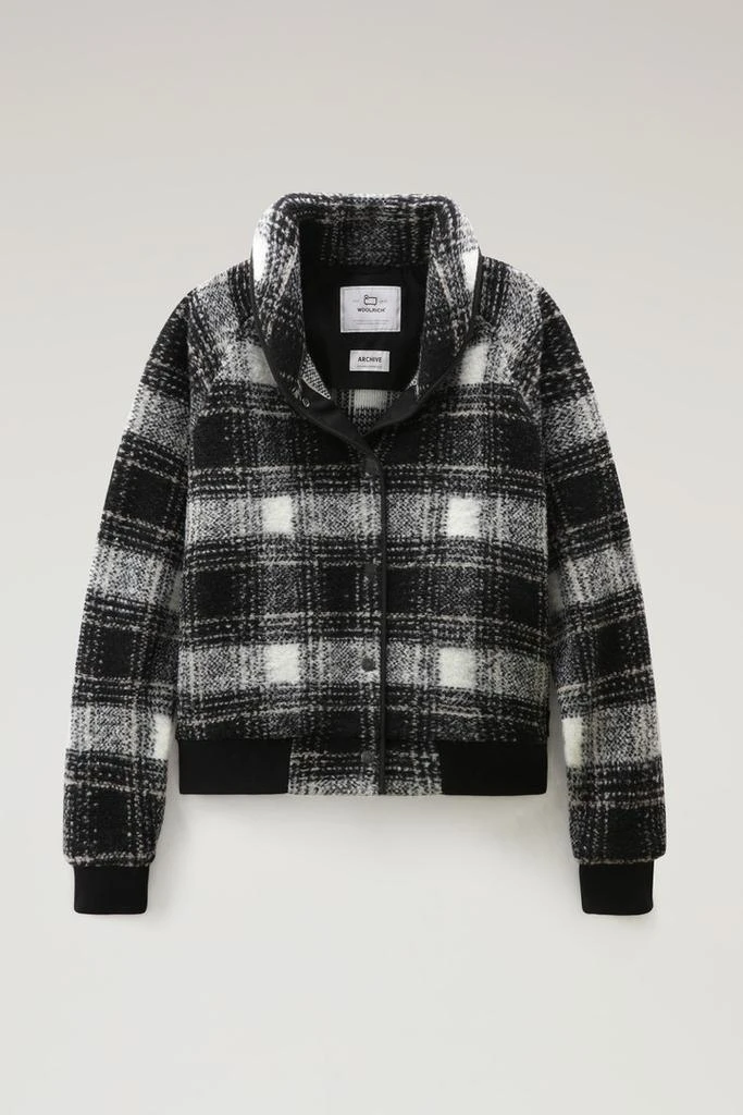 WOOLRICH Wool Blend Gentry Check Bomber - Women - Black 7