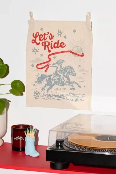 Urban Outfitters Let’s Ride Embroidered Western Flag Tapestry 1