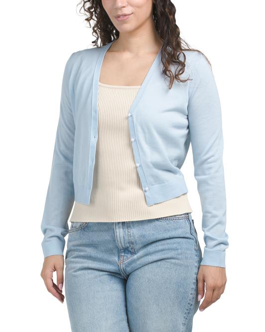 Theory Merino Wool Blend Cropped Cardigan