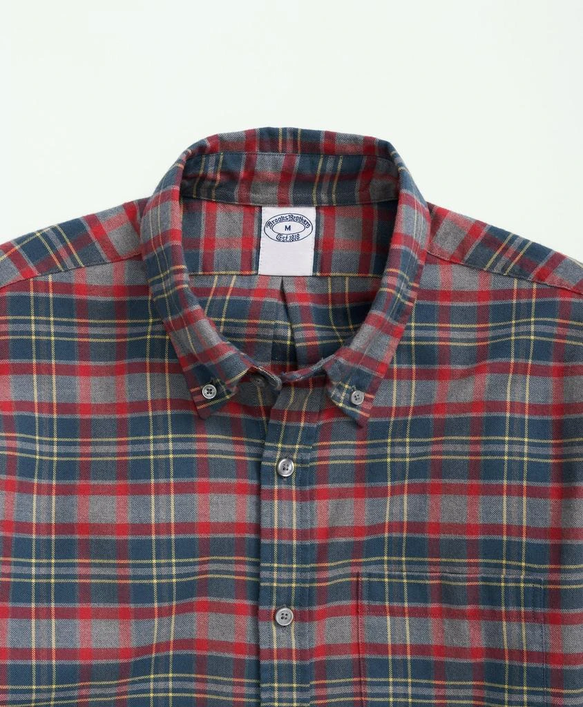 Brooks Brothers Portuguese Flannel Polo Button Down Collar, Plaid Shirt 2