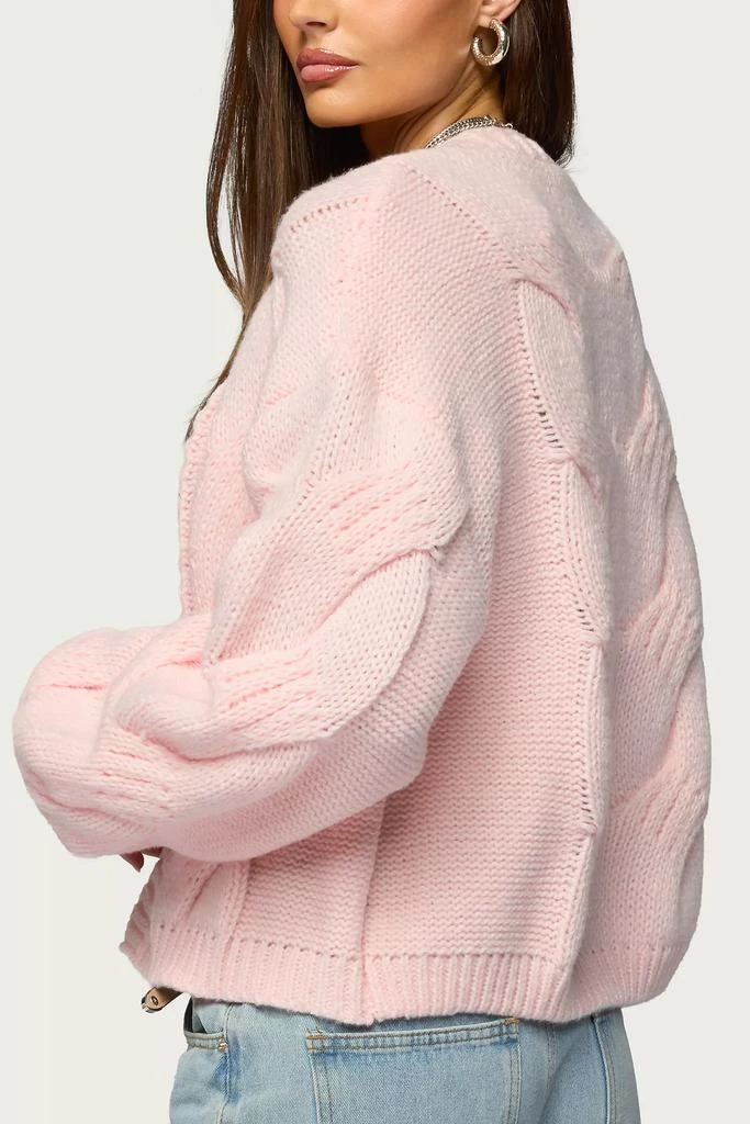 Edikted Edikted Braiden Chunky Cable Knit Cardigan 5