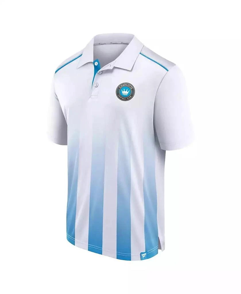 Fanatics Men's White Charlotte FC Line Up Fade Polo Shirt 3