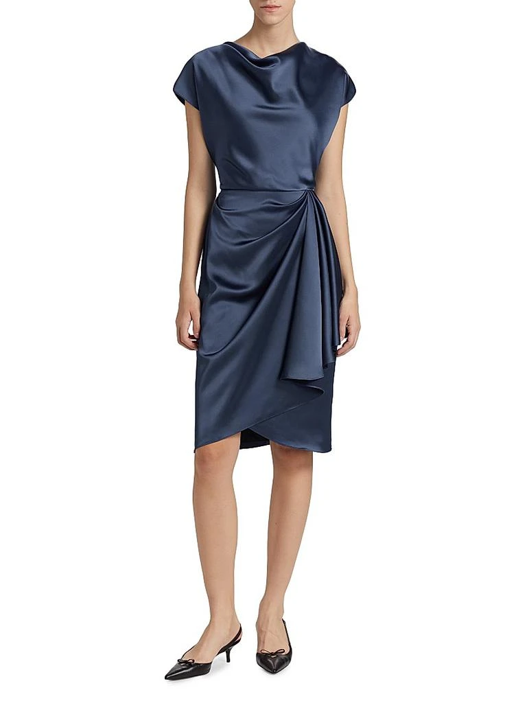 Amsale Draped Satin Cocktail Dress 3