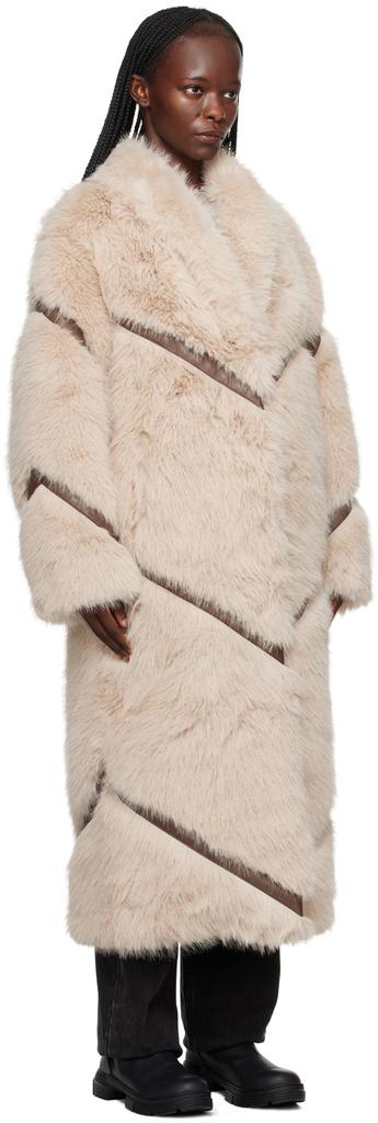 Stand Studio Beige Everleigh Faux-Fur Coat