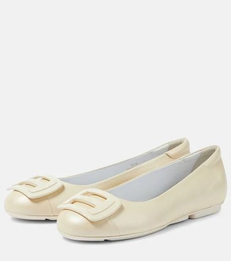 hogan H661 leather ballet flats 5