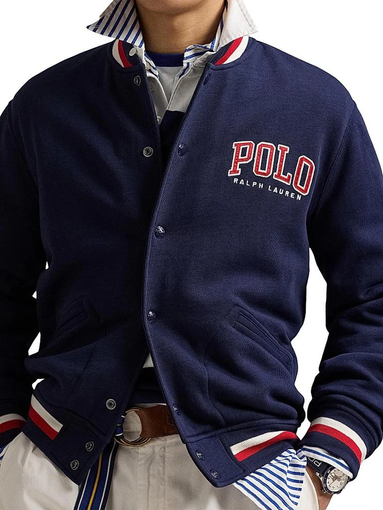 Ralph Lauren Letterman-Logo Fleece Baseball Jacket 5
