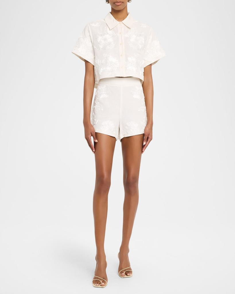 SIMKHAI Callie Floral Camp Shirt