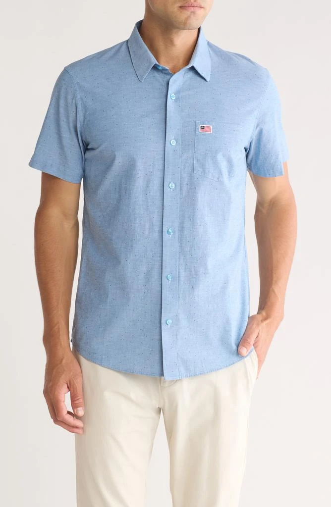Travis Mathew Eagle Pride Short Sleeve Button-Up Shirt 1