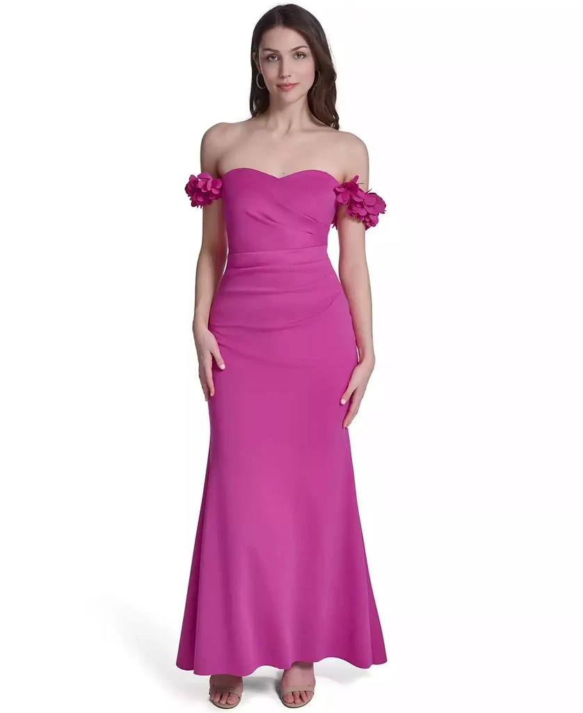 Eliza J Petite Polyester-Blend Sweetheart Neck Ball Gown