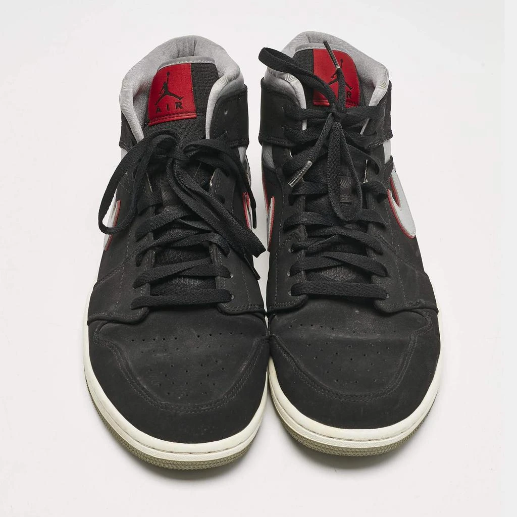 Jordan Air Jordans Black/Grey Durabuck and Leather Jordan 1 Mid Black Particle Grey Gym Red Sneakers Size 45.5 3