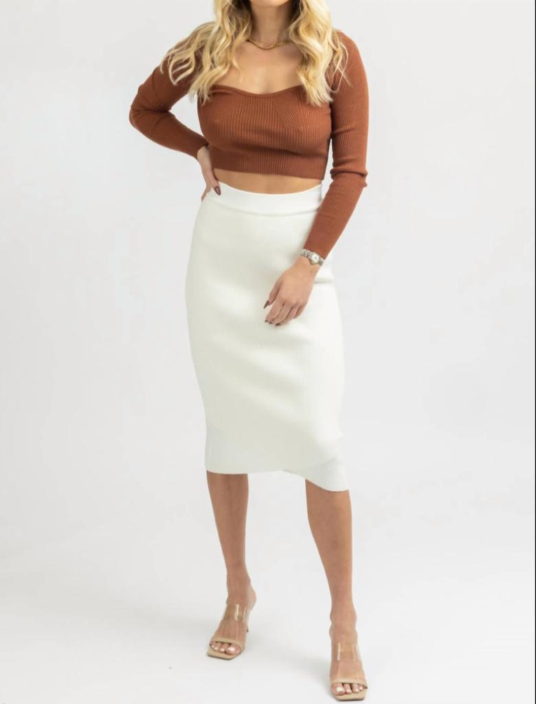 dee elly Dee Elly - FRONT WRAP MIDI SKIRT