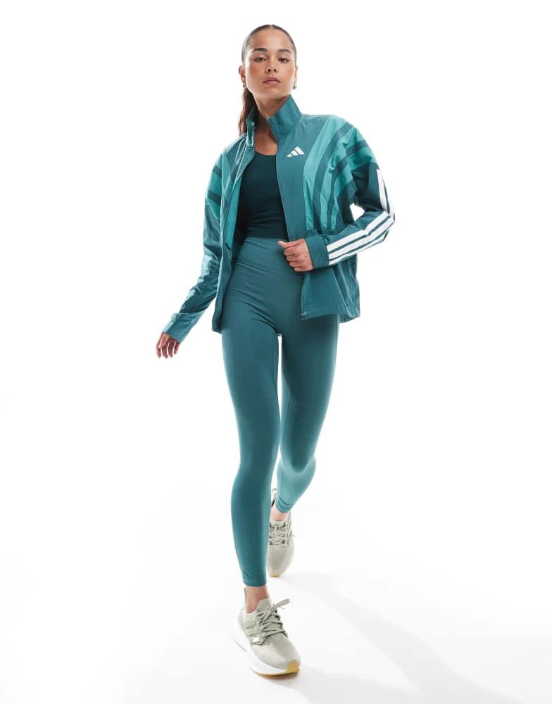 Adidas adidas Running Adizero archive running jacket in preloved teal 3