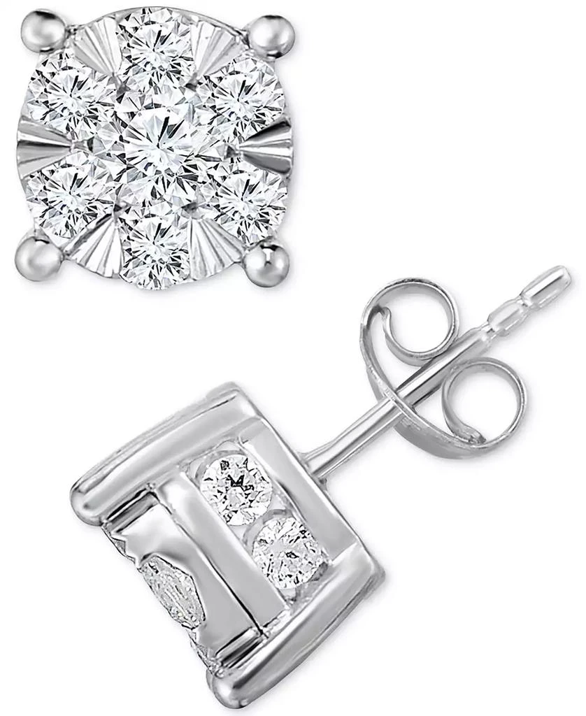 TruMiracle Diamond Stud Earrings (2 ct. t.w.) in 14K White Gold 1
