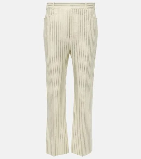 Tom Ford Wallis striped wool and silk-blend straight pants 1