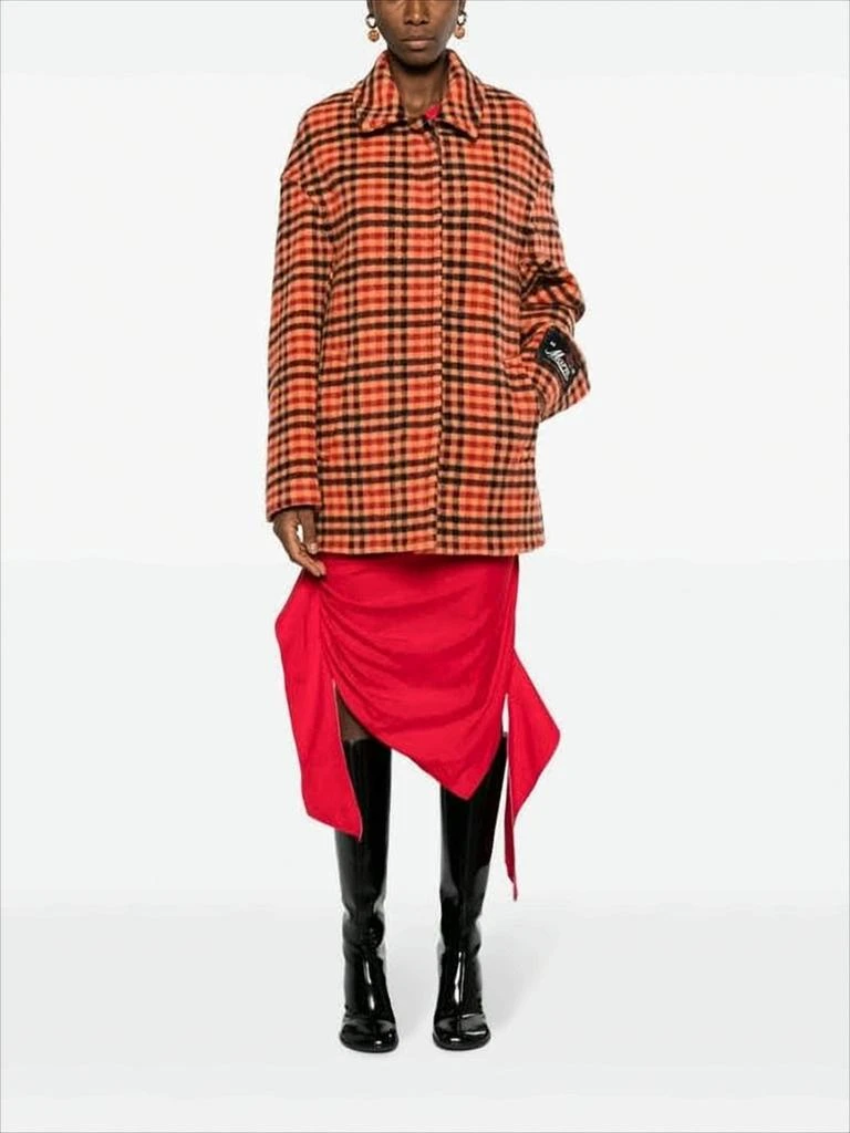 Marni Boxy Mid-Length Trench Coat with Bold Checkered Pattern 2