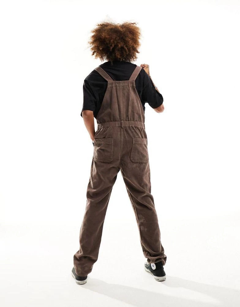 ASOS ASOS DESIGN cord dungaree in chocolate brown 3