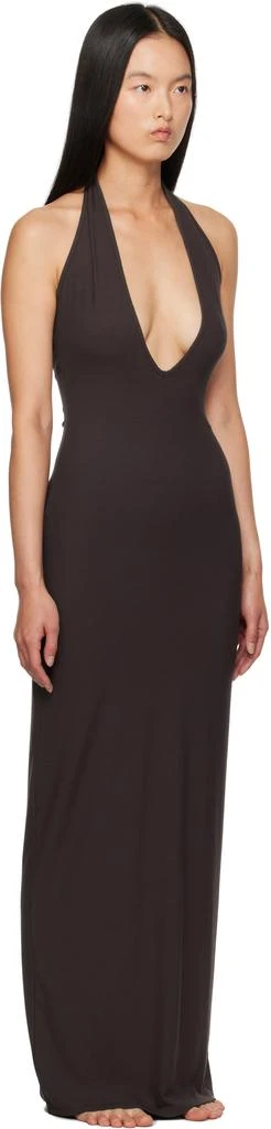 SKIMS Purple Soft Lounge Deep Plunge Halter Maxi Dress 2