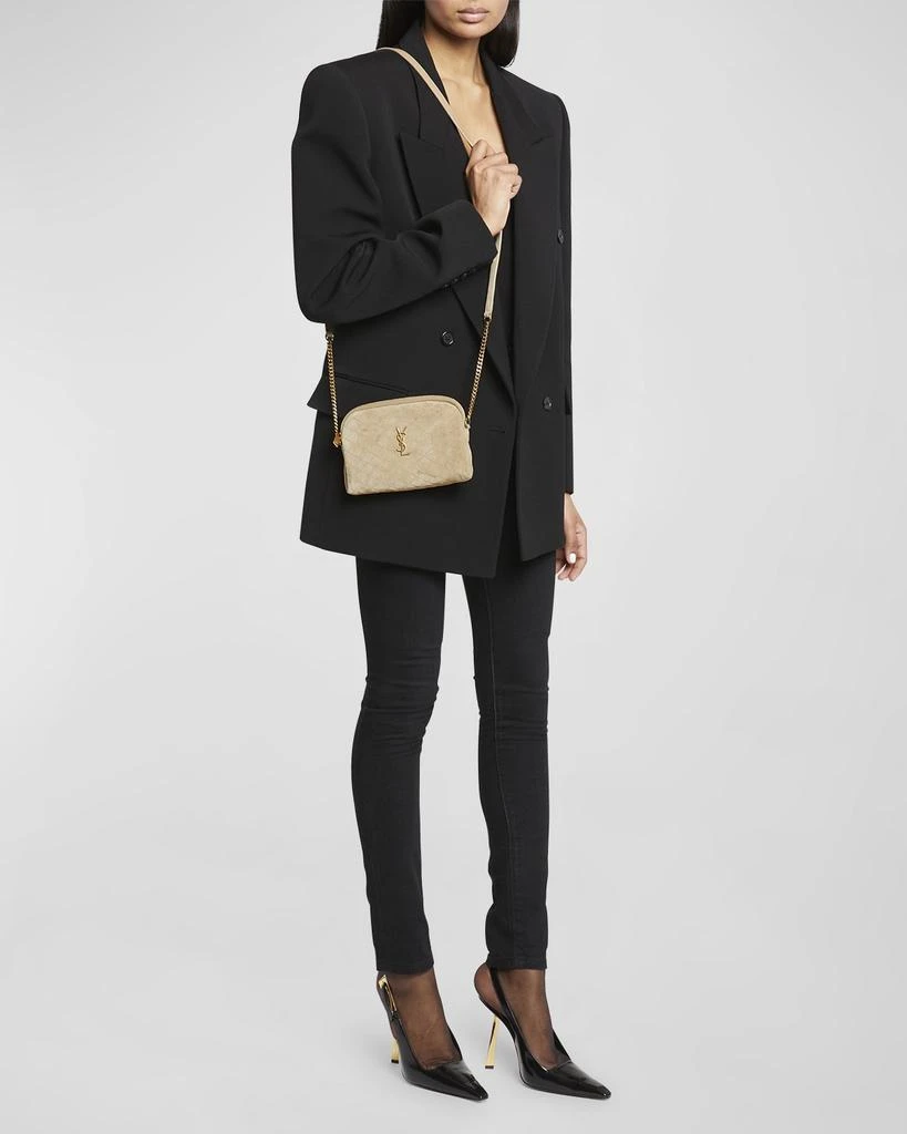 Yves Saint Laurent Gaby Mini YSL Crossbody Bag in Quilted Suede 3
